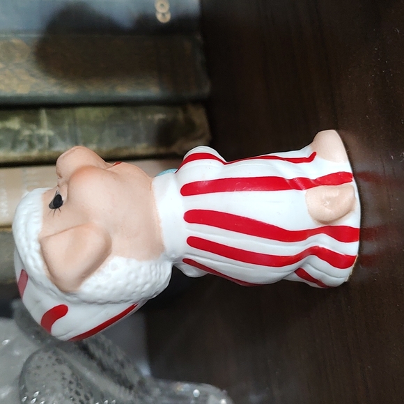 Vintage enesco candy cane pajama piglets pigs Christmas decor grannycore knick k - Picture 9 of 13